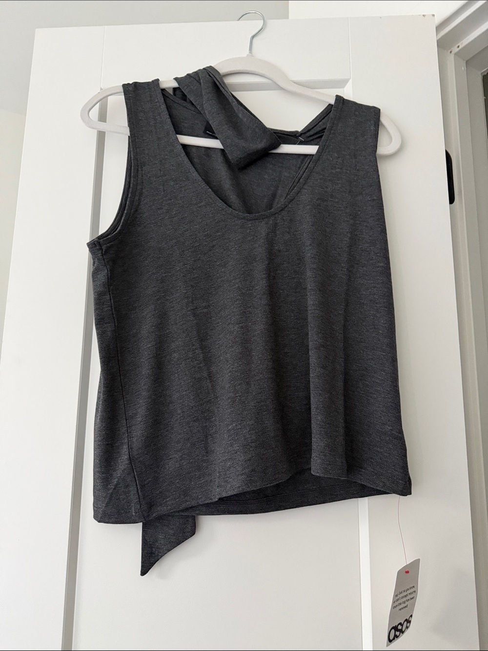 ASOS Dark Charcoal Twist-Back Tank Top